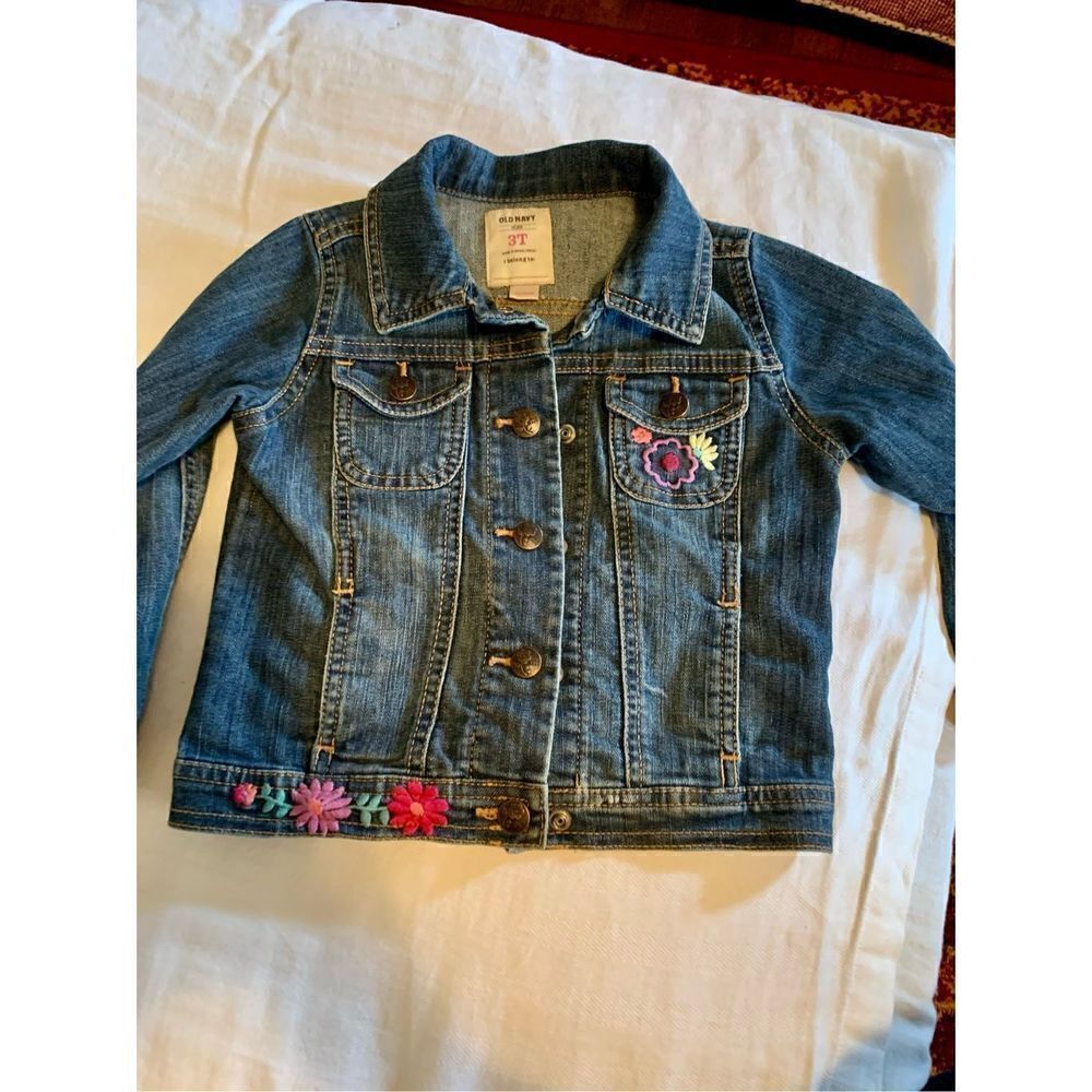 Old Navy Snap Embroidered Jean Jacket